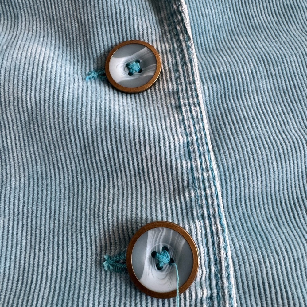 Vintage retro Faded Glory Blue Corduroy Blazer Classic Tailored Fit - Picture 3 of 8